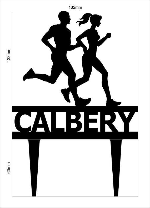 Anniversaire Personnalise Runner Jogger Femme Silhouette Carte Cake Topper Figurines De Gateau Cake Design Patisserie Cuisine Arts De La Table