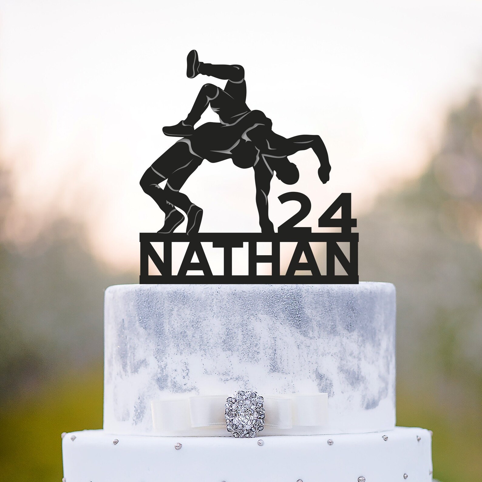 Wrestling Birthday Cake Topper With Name,wrestler Theme Birthday Topper