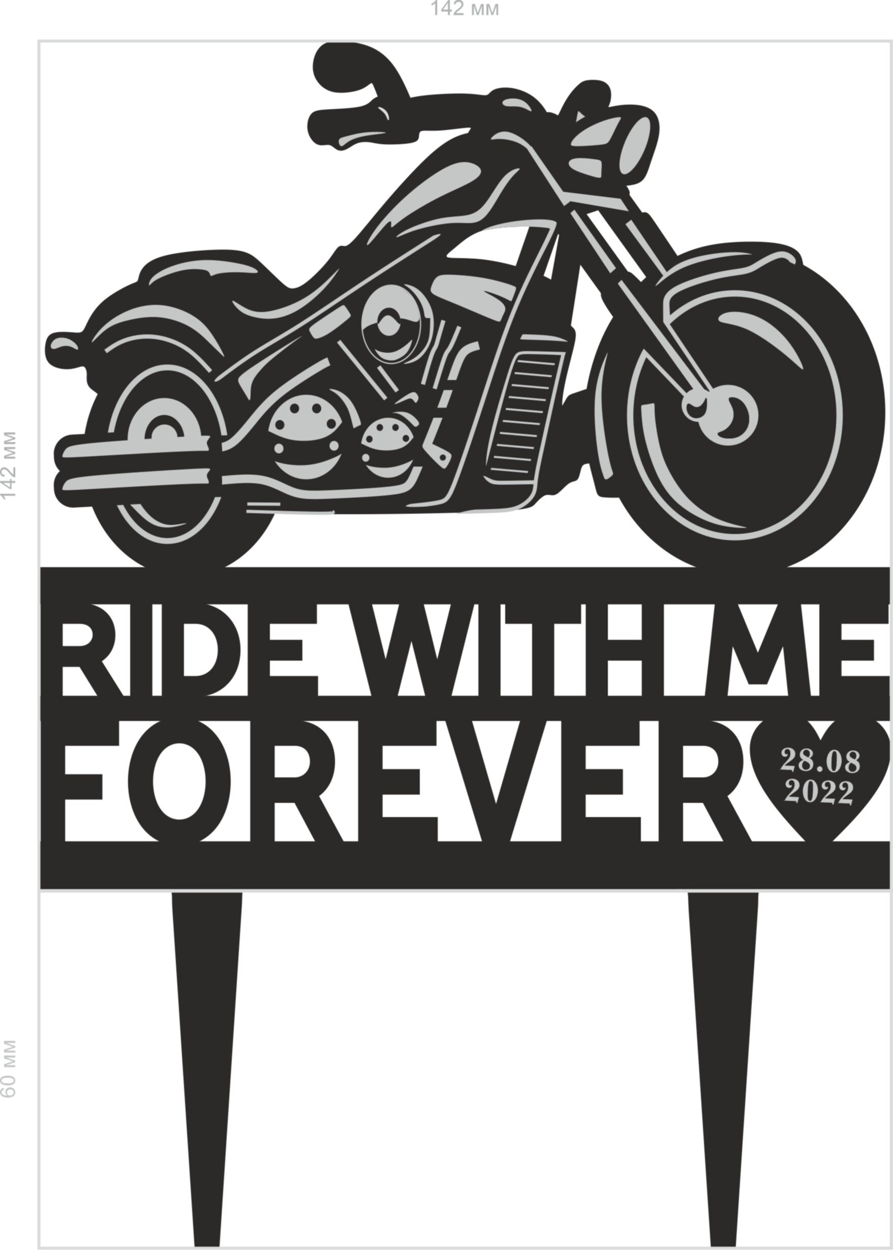 Ride with me forever motorcycle cake topper weddingbiker Etsy