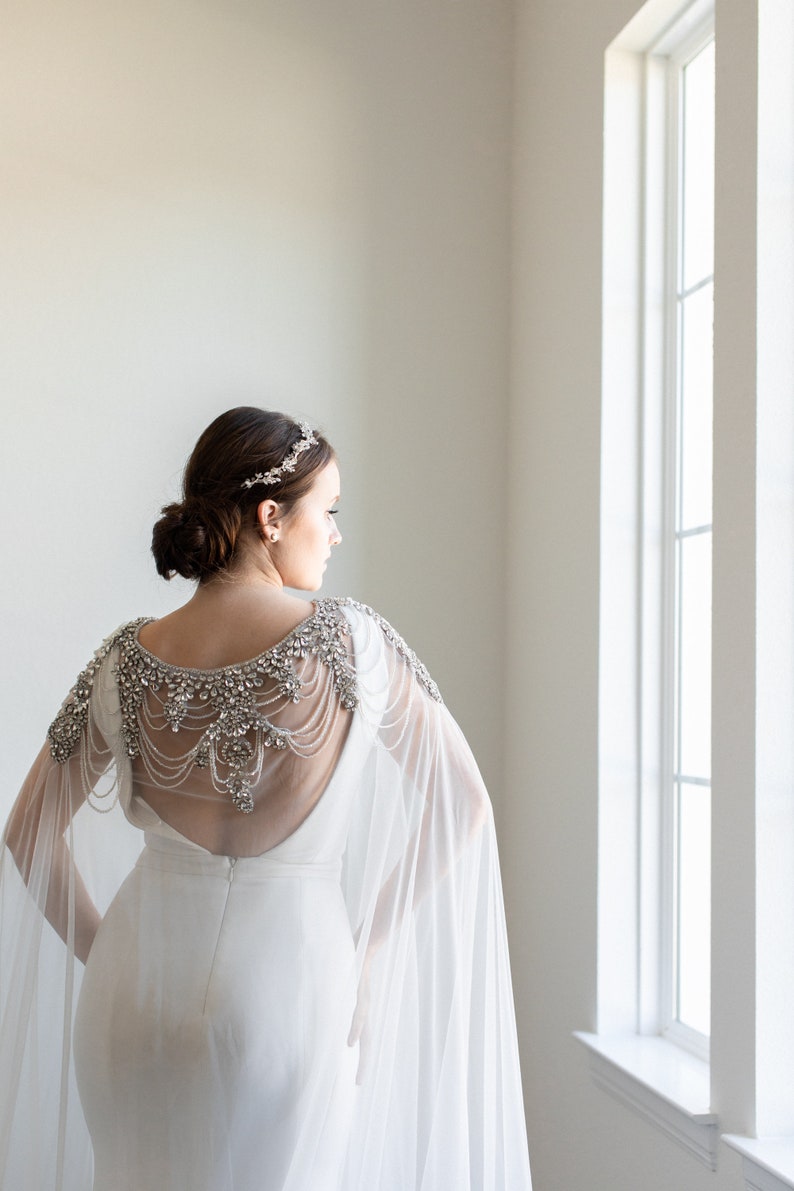 BEADED BRIDAL CAPE Wedding Day Cloak Bridal Cover Up Crystal - Etsy