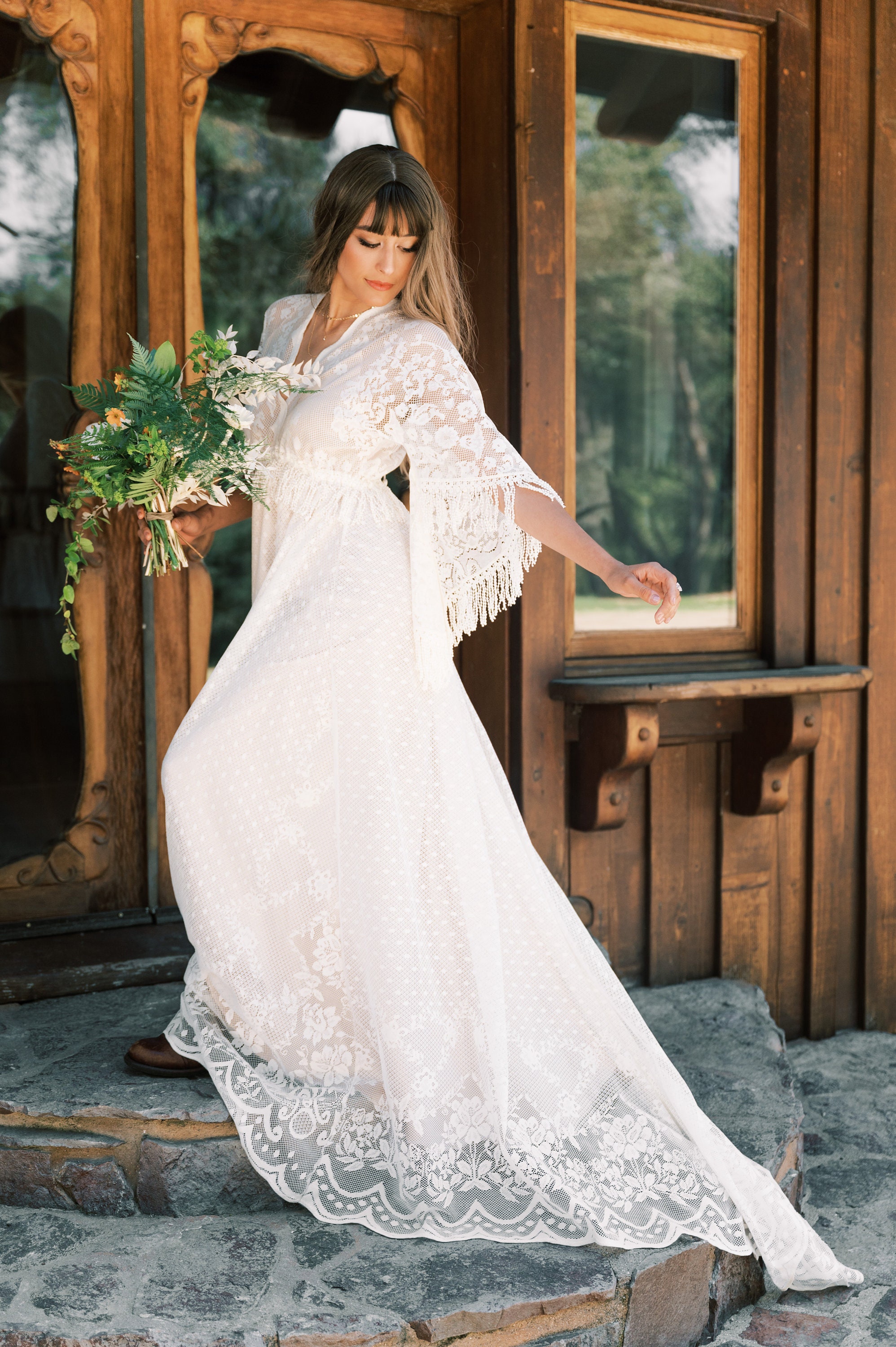 Boho Wedding Dress Elopement Dress the ...