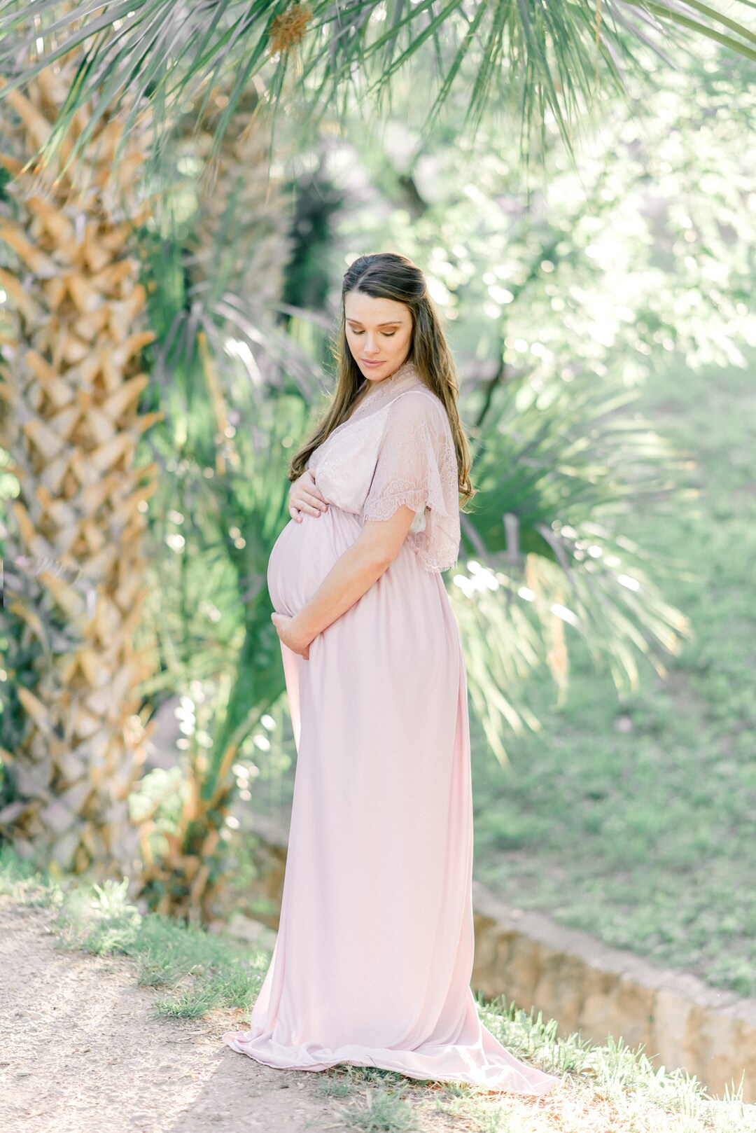 MAUVE MATERNITY ROBE for Maternity Photo Shoot, Eyelash Lace Maternity