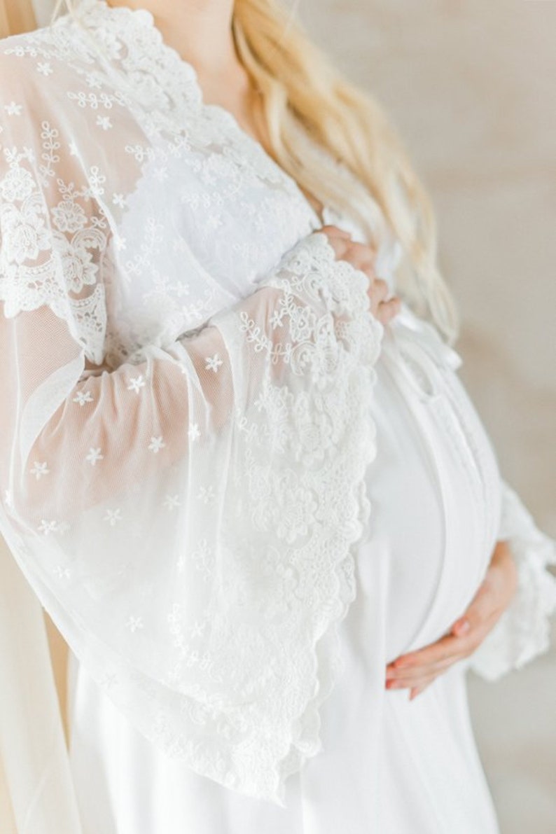 LACE MATERNITY ROBE for Maternity Photo Shoot Boudoir Photo Etsy