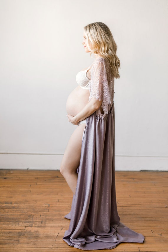 SATIN MATERNITY ROBE for maternity photo shoot boudoir photo Etsy