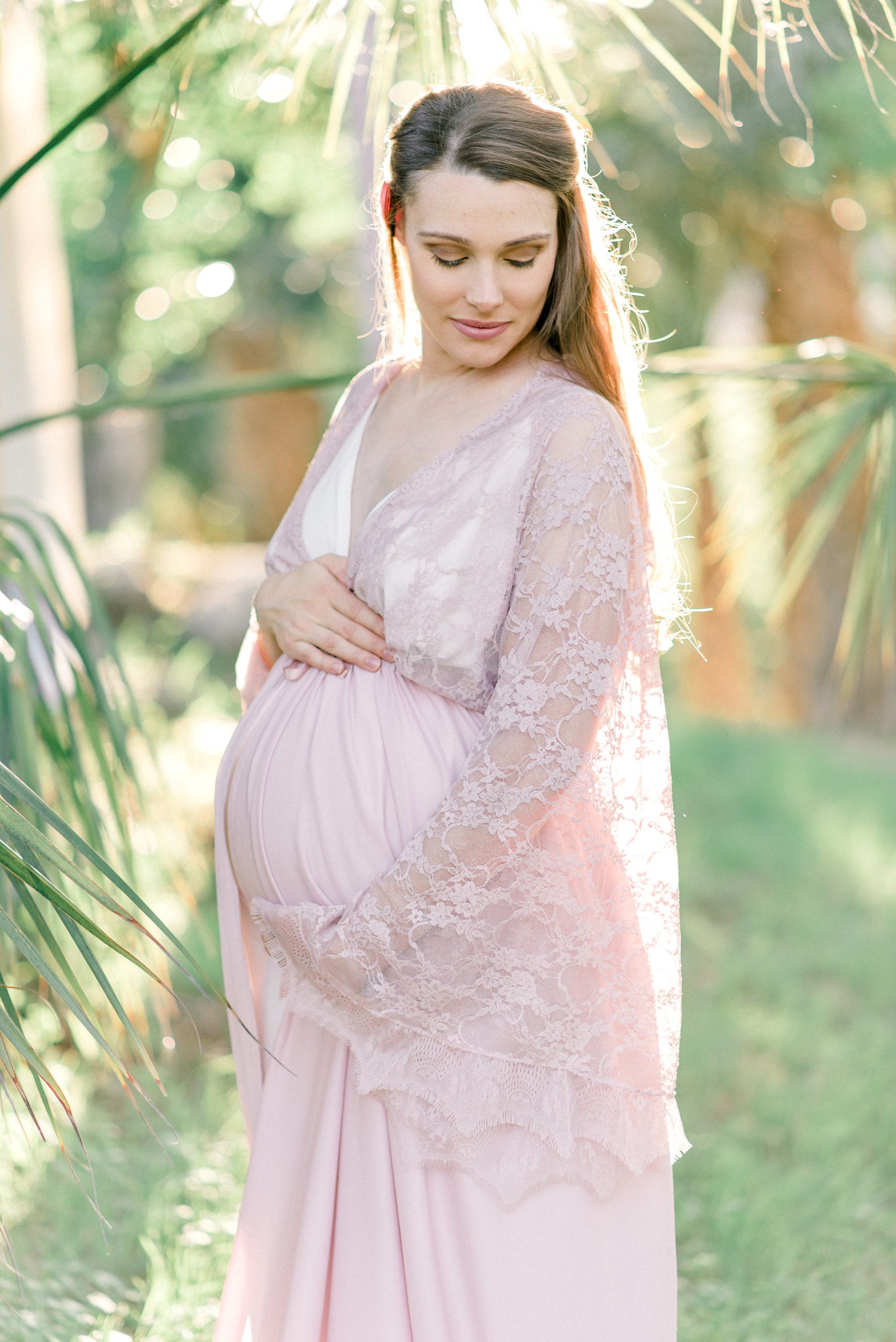 EYELASH LACE MATERNITY Robe for Maternity Photo Shoot Mauve Etsy