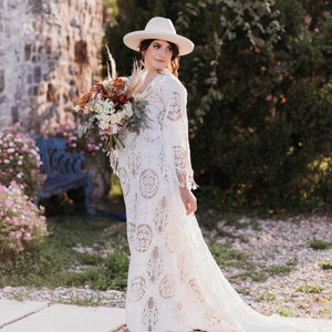 ELOPEMENT WEDDING DRESS, "The Dreamweaver Dress", Bohemian wedding gown, Boho Bridal Dress, Elopement wedding gown. Lace maternity dress,