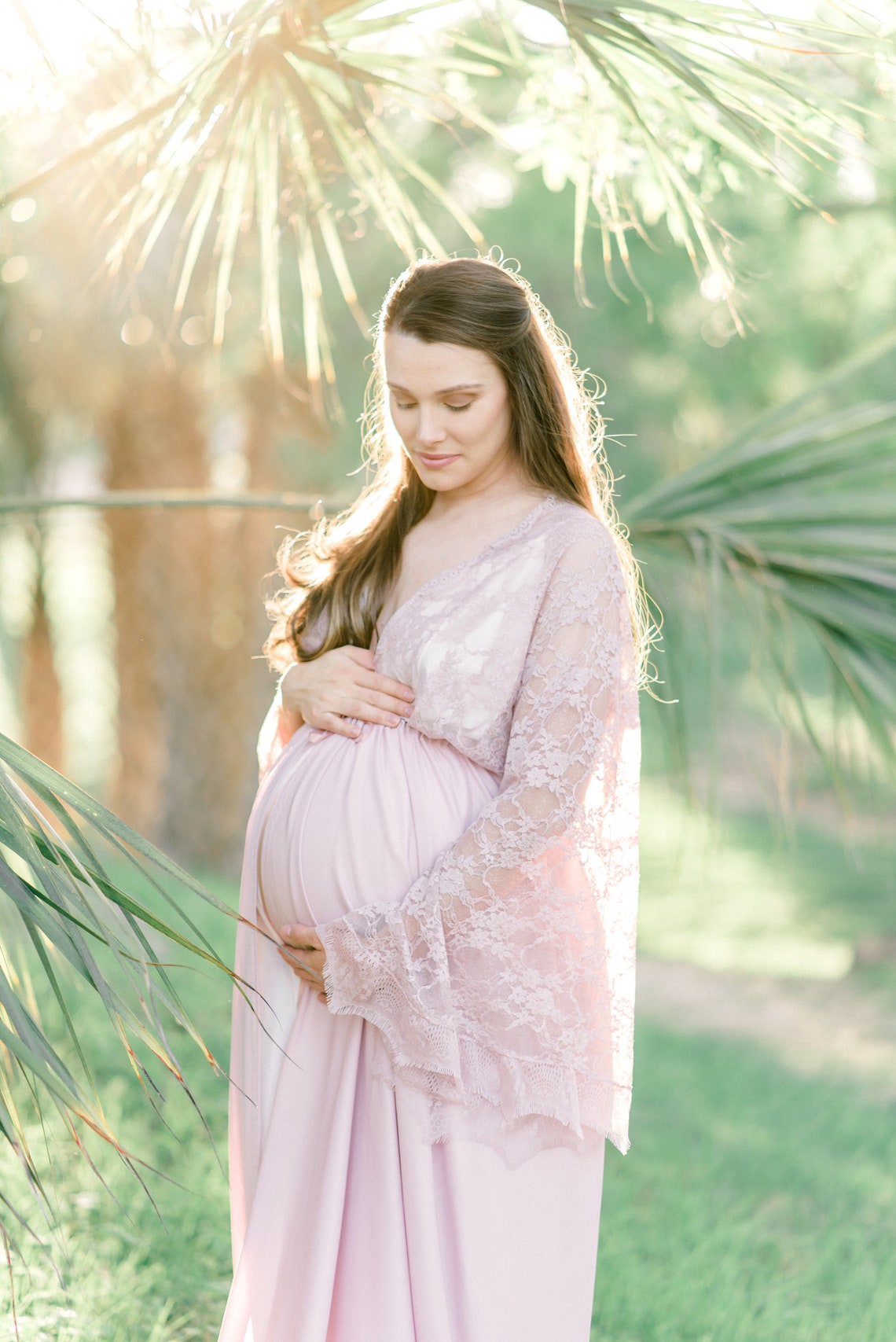 EYELASH LACE MATERNITY Robe for Maternity Photo Shoot Mauve Etsy