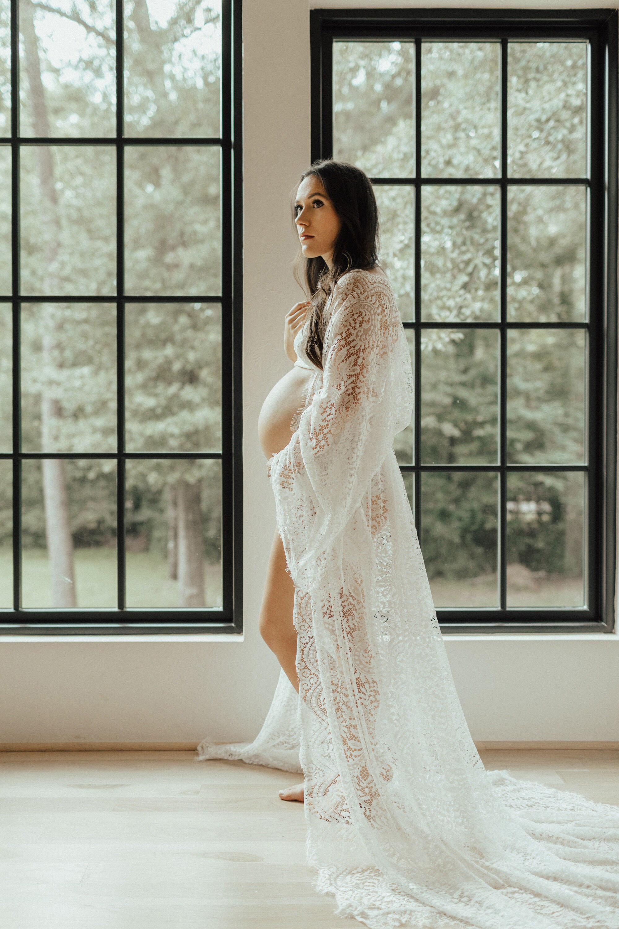 LACE MATERNITY ROBE, Eyelash Lace Gown for Maternity Photo Shoot, Wedding  Day Robe, Boudoir Maternity Photo Shoot, Maternity Lingerie Gift 