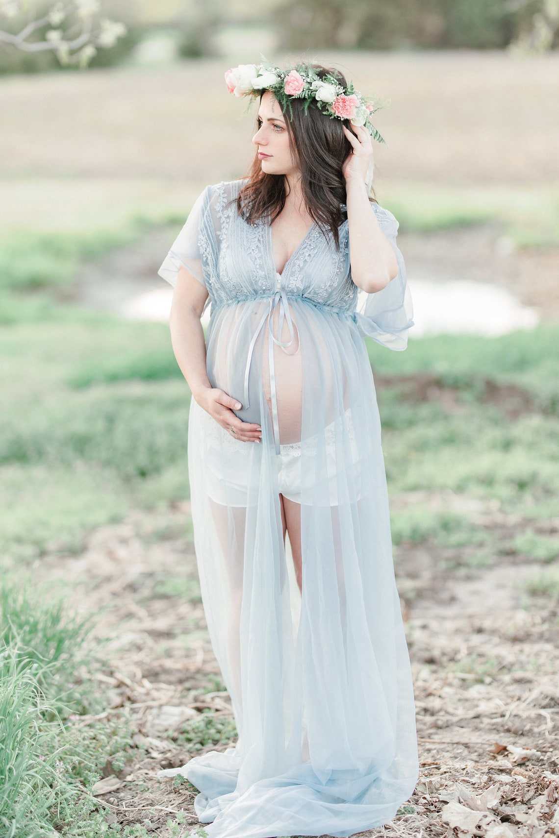 BEADED MATERNITY ROBE for maternity photo shoot boudoir photo Etsy