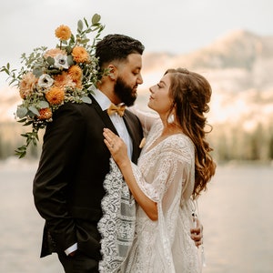 RUSH ORDER - Boho Wedding Dress, Elopement Dress, The "The Dreamer Dress", Lace Bohemian Dress, Handmade Wedding Gown, Maternity Dress