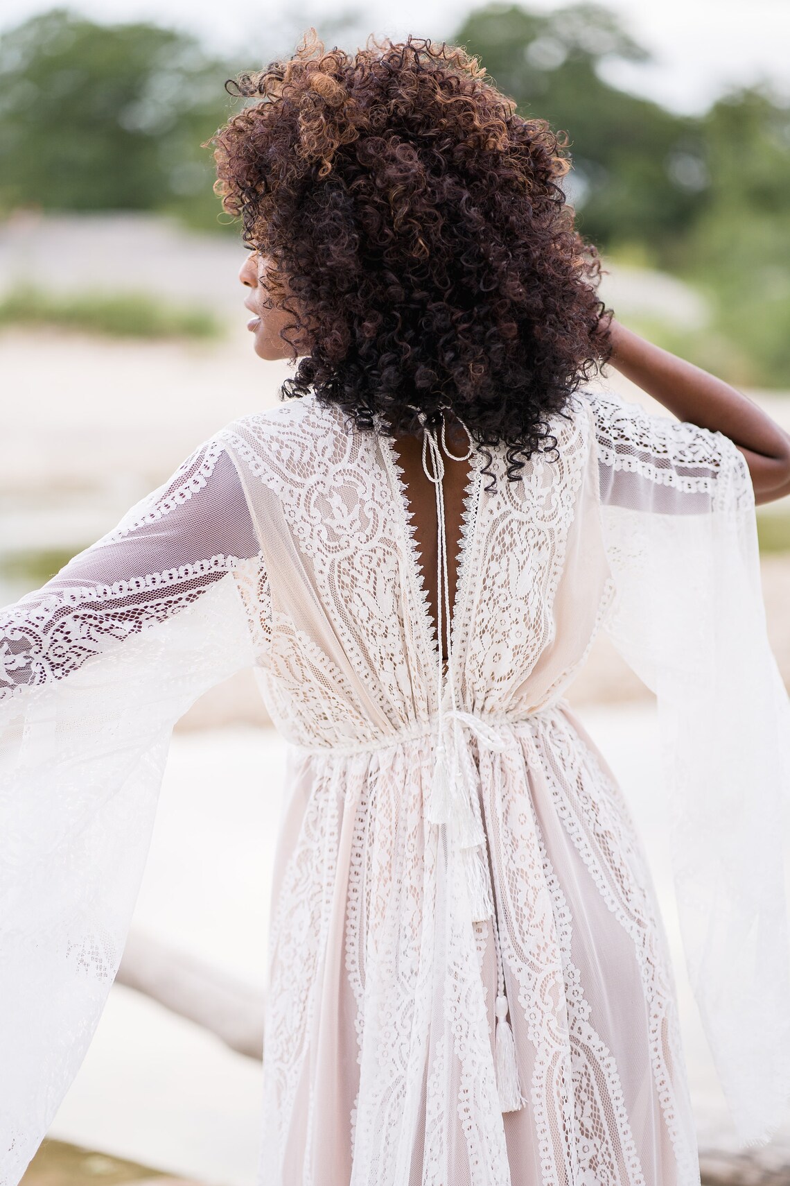 RUSH ORDER Boho Wedding Dress Elopement Dress The