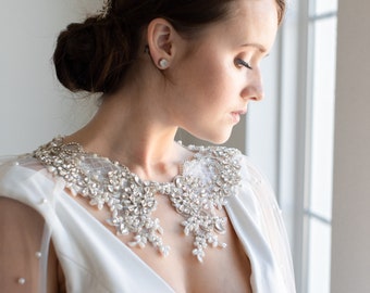 BEADED BRIDAL CAPE Wedding day cloak, bridal cover up, crystal rhinestone beaded tulle cape, gift for bride, wedding cape, wedding cloak