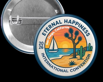2026 Eternal Happiness Convention Pin: San Diego Beach Theme, JW Gift