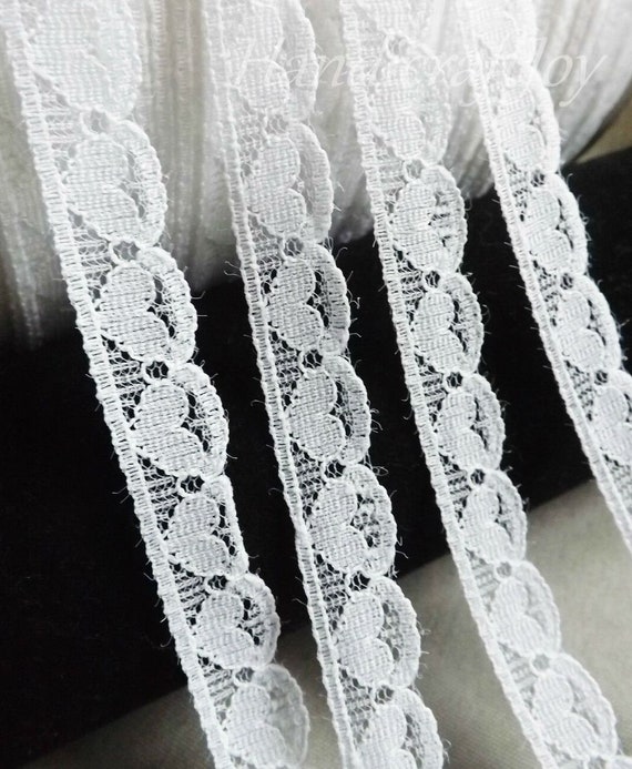 NARROW 10-20mm LACE RIBBON TRIM White Bridal Shabby Chic Cards