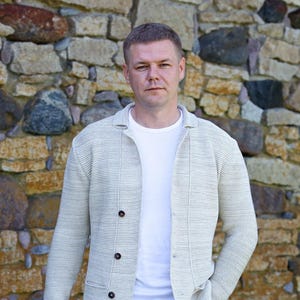 Stylish Men&#39;s Linen Cardigan, Summer Cardigan Blazer, Casual Jacket For Him, Buttoned Jacket With No Lining, Wedding Guest Suit