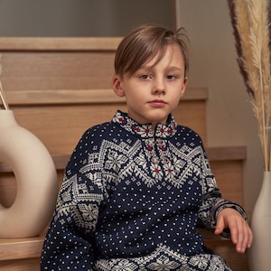 Wool Kid's traditional jumper, Knitted Sweater For Kids image 1