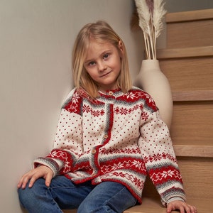 Cardigan pour enfant 100 % laine, cardigan avec ornement pour enfant image 2