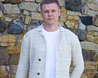 Cardigan homme lin et coton : blazer d'été léger