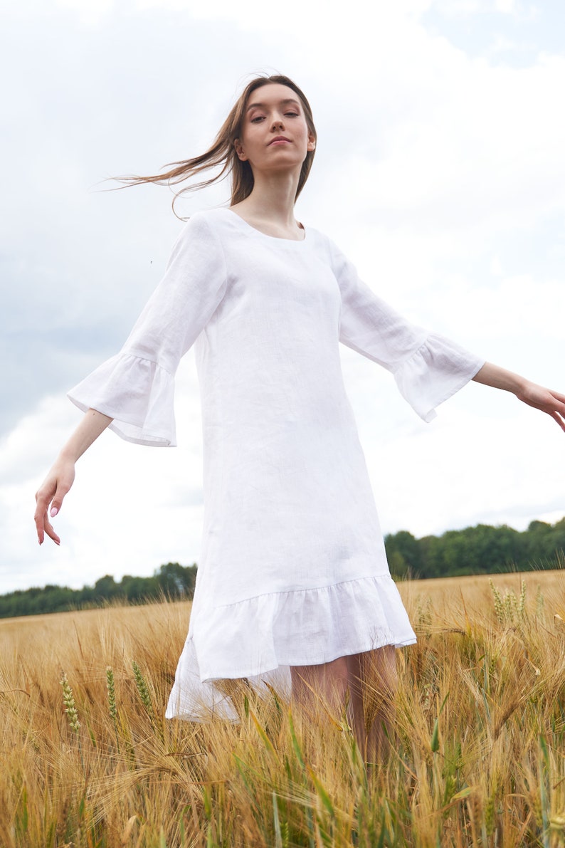 100% Linen Dress, Summer Dress For Women, Loose Fit Dress image 3