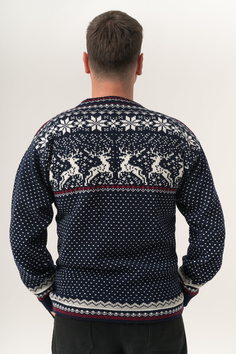Woolen Round Neck Reindeer Sweater for Men BERT Etsy
