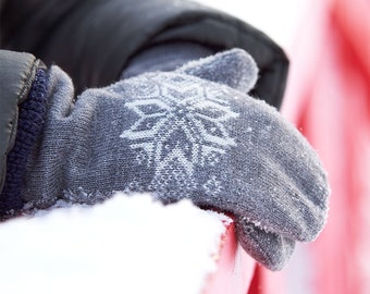 Wool Mittens, Fleece Lined Mittens, Christmas Mittens