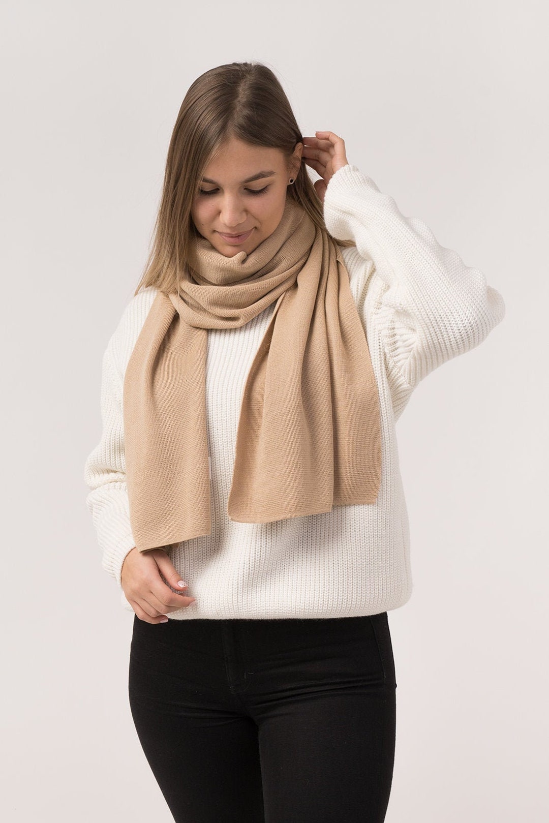 LIUYUYOUGO Pashmina Poncho Damen - Merinowolle Strickcape Mit Knöpfen