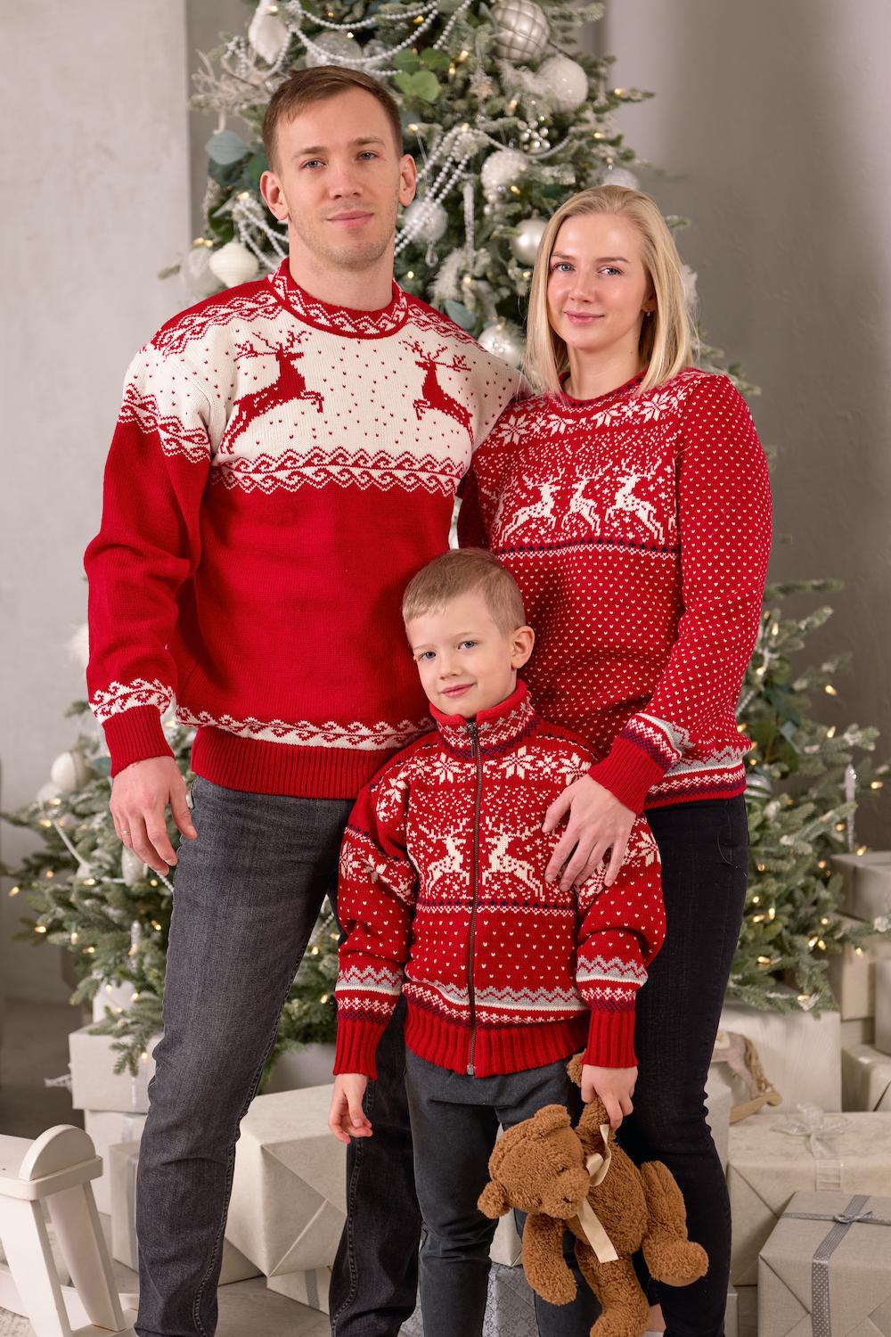Maglione Natalizio Uomo Lavorato A Maglia – Con Renna E Babbo Natale – Girocollo, 100% Acrilico, Lavabile, Taglie S-2XL