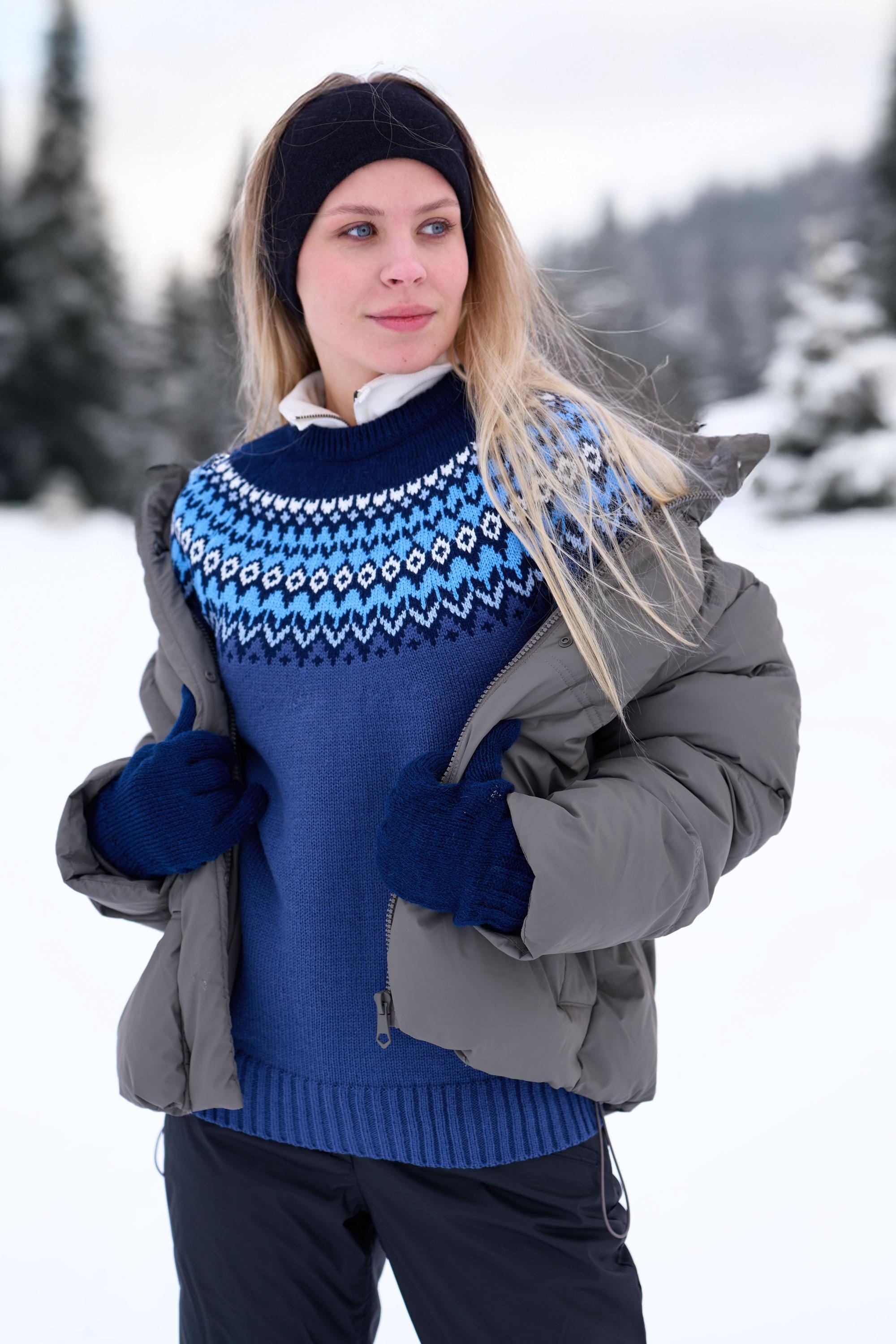 Pull Vintage Nordique Norvégien Fair Isle En Laine Pour Femmes Taille