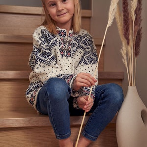 Wool Kid's traditional jumper, Knitted Sweater For Kids image 3