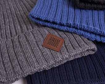 Merino Wool Fisherman Beanie: Ribbed Knit Winter Hat