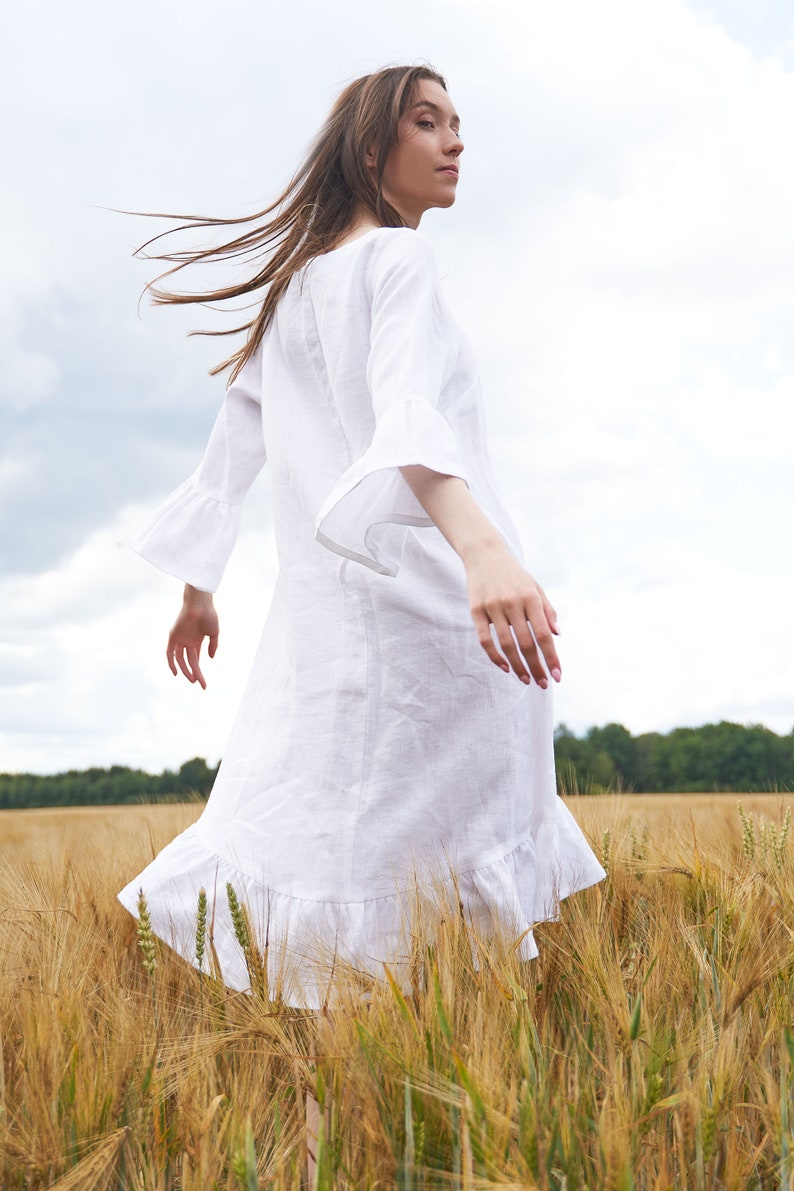 100% Leinenkleid, Sommerkleid für Frauen, locker sitzendes Kleid Bild 2