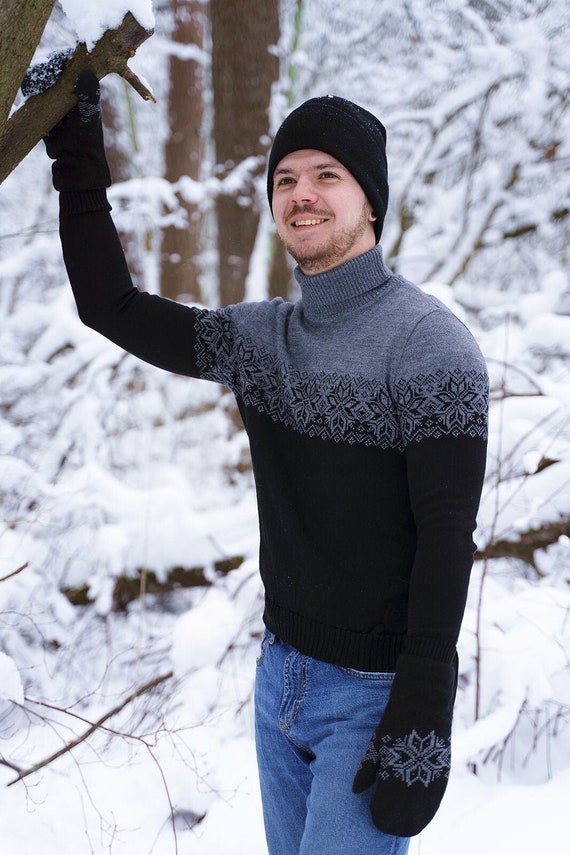 Woolen High Neck Sweater for Men Eevan 