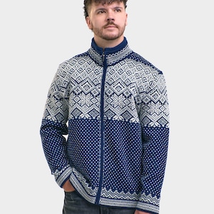 Wool Nordic Cardigan: Men&#39;s Fleece Lined Zip Sweater