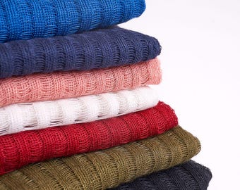 Bufanda de lino a rayas: chal ligero de verano, ideal para la playa