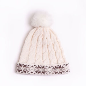 Wool hat with jacquard, winter hat with arrans
