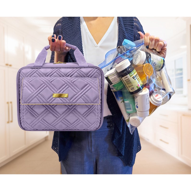 StarPlus2 Large Quilted Medicine and Toiletry Travel Bag, Pill Bottle Organizer image 5