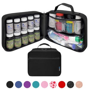 Großer gepolsterter Pillenflaschen-Organizer, Medizintasche, Etui für Medikamente, Vitamine und medizinische Bedarf mit festen Taschen