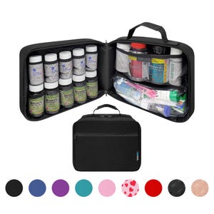 Organizador de medicamentos acolchado grande: estuche de viaje para pastillas y vitaminas