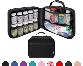 Organizador de medicamentos acolchado grande: estuche de viaje para pastillas y vitaminas