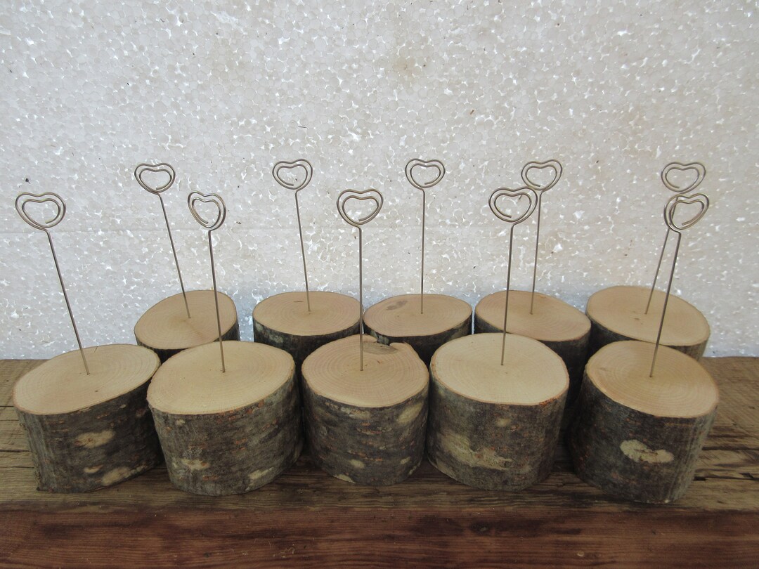 Set of 10 Card Holders Wooden Place Card Holders Rustic Etsy