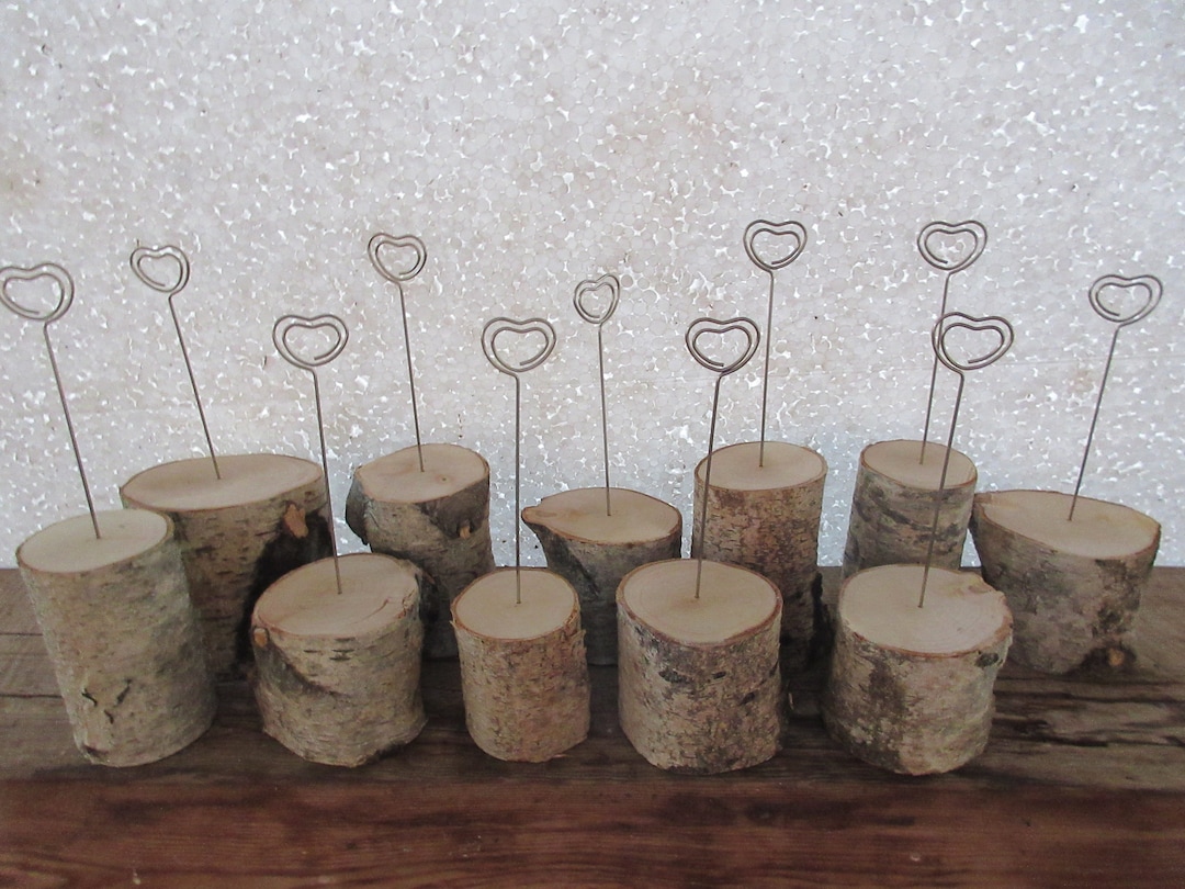 Set of 10 Card Holders Wooden Place Card Holders Rustic Decorations