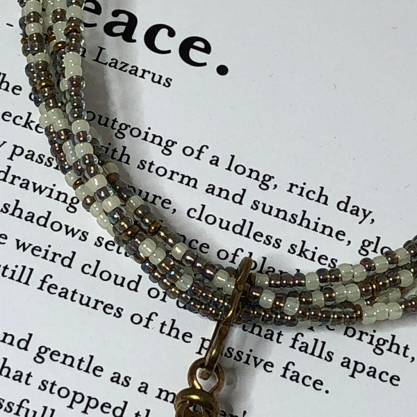 Peace by Emma Lazarus Morse Code Necklace