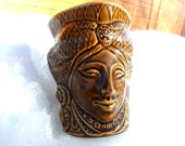 Antique mug face mug ancient woman large ceramic mug vintage pottery mug history teacher gift vintage stoneware vase antique jug