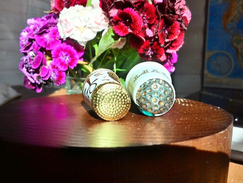 Vintage thimble sewing thimble metal thimble gifts for quilters egyptian decor great grandma gift retro vintage mature