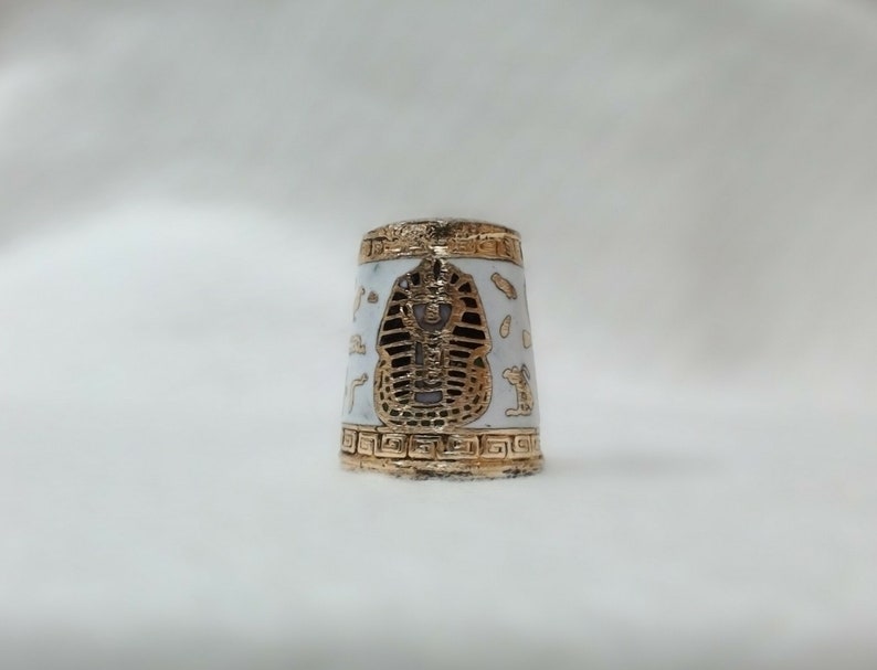 Vintage thimble sewing thimble metal thimble gifts for quilters egyptian decor great grandma gift retro vintage mature