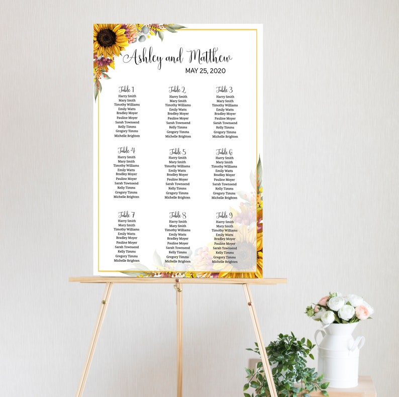 PRINTABLE Sunflower Wedding Sign Bundle Sunflower Wedding - Etsy
