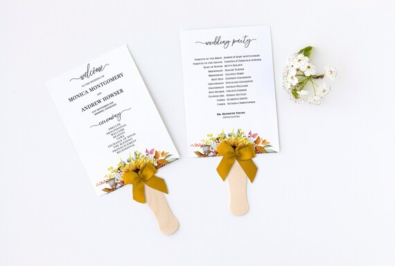 Sunflower Wedding Program Template Diy Wedding Program Fall Etsy