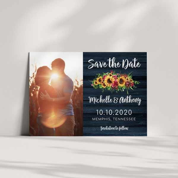 Sunflower Save the Date Etsy