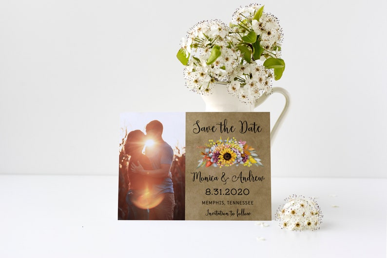 Sunflower Gift Tag Template Fall Wedding Decor Rustic Etsy