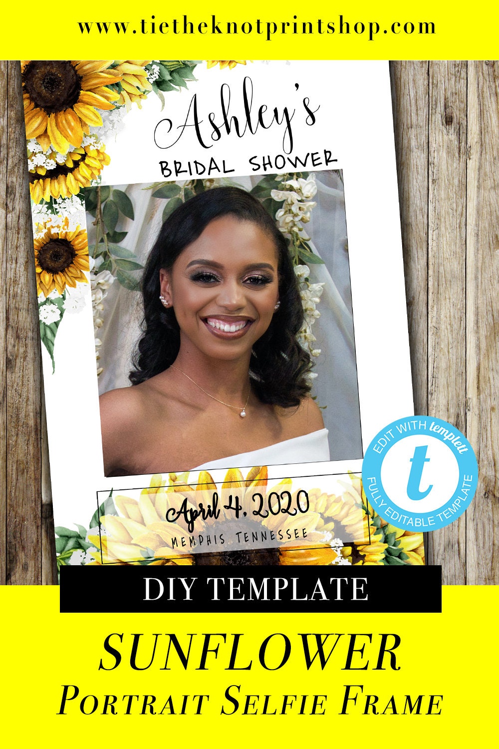 Sunflower Selfie Station Framebridal Shower Selfie Etsy